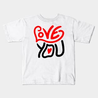 Love You Lettering Red Kids T-Shirt